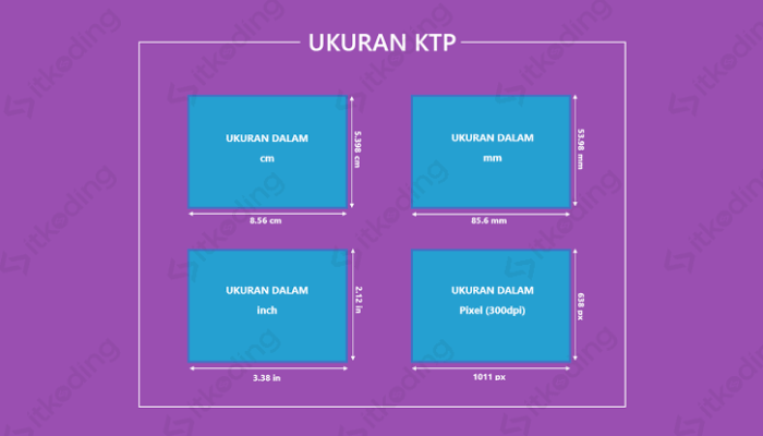 Ini Ukuran Standar KTP Indonesia Dalam Cm, Inch & Pixel