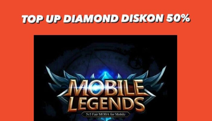 Diskon hingga 50% ! Top Up Diamond Game Mobile Legends di Shopee