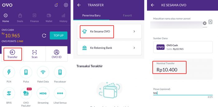 Cara Mudah dan Praktis Melakukan Transfer di OVO ke OVO