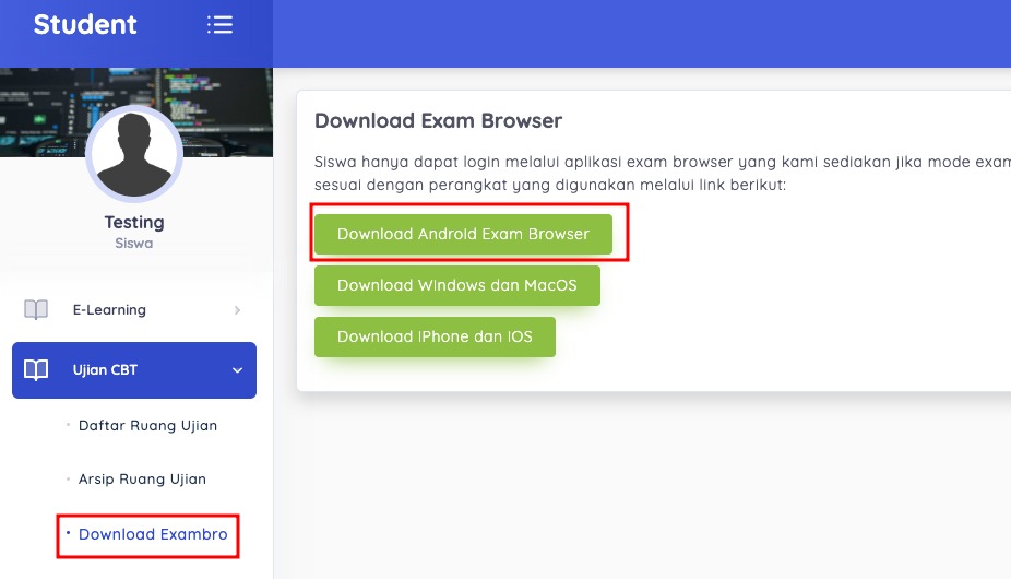 Cara Menggunakan Exam Browser Android e-Ujian dengan Benar