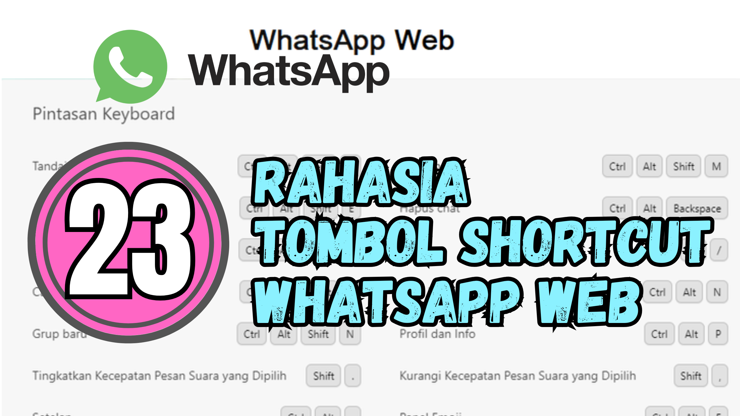 23+ Rahasia Tombol Shortcut WhatsApp Web