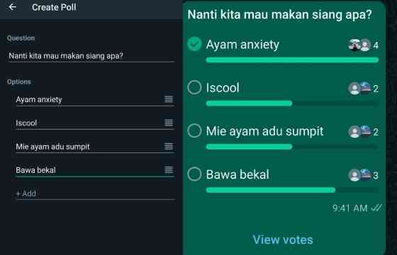 Mau Mengumpulkan Pendapat Orang? Pakai Fitur Polling WhatsApp Aja!