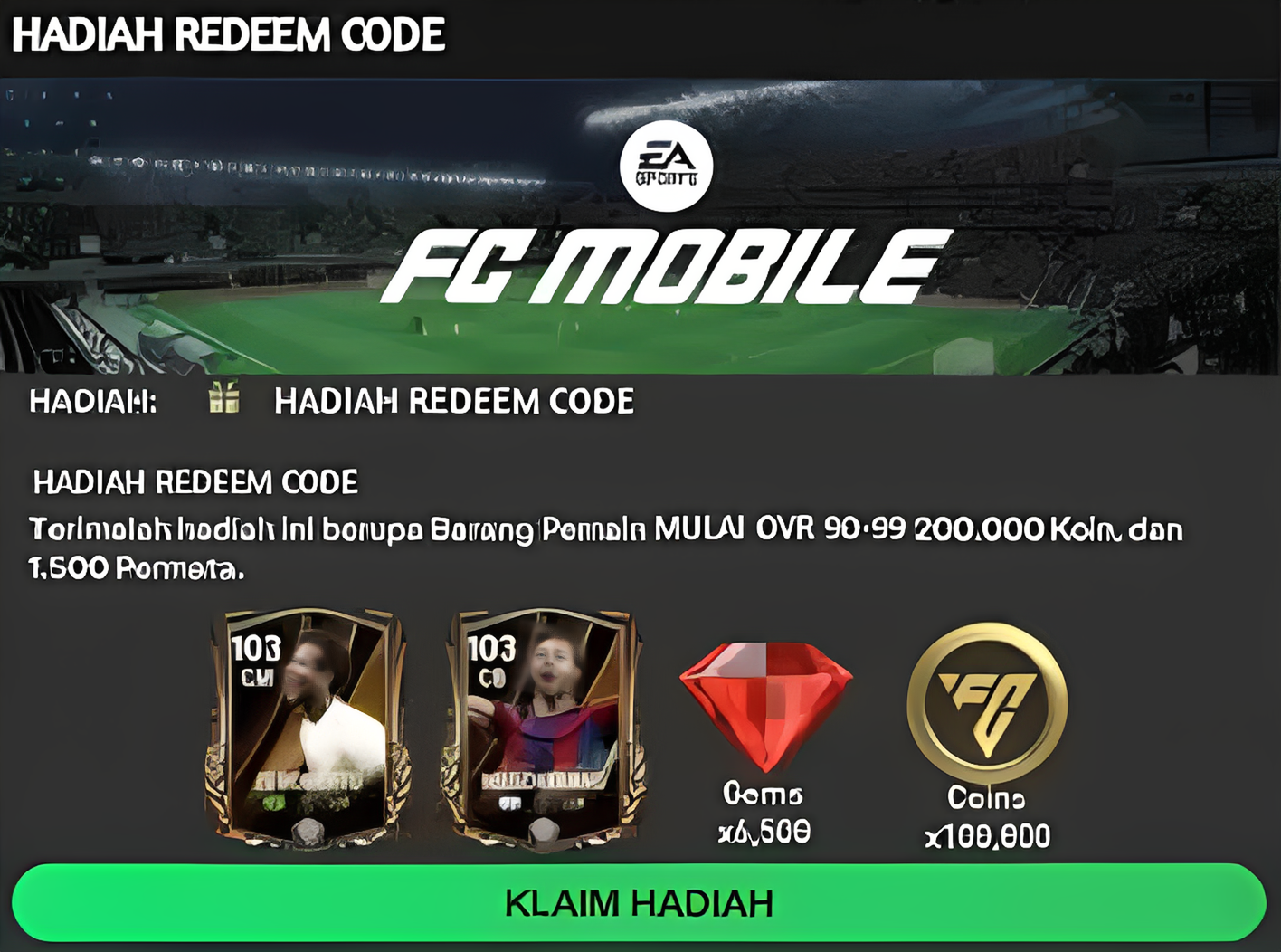 Buruan Klaim! 9 Kode Redeem FC Mobile Terbaru Februari 2025