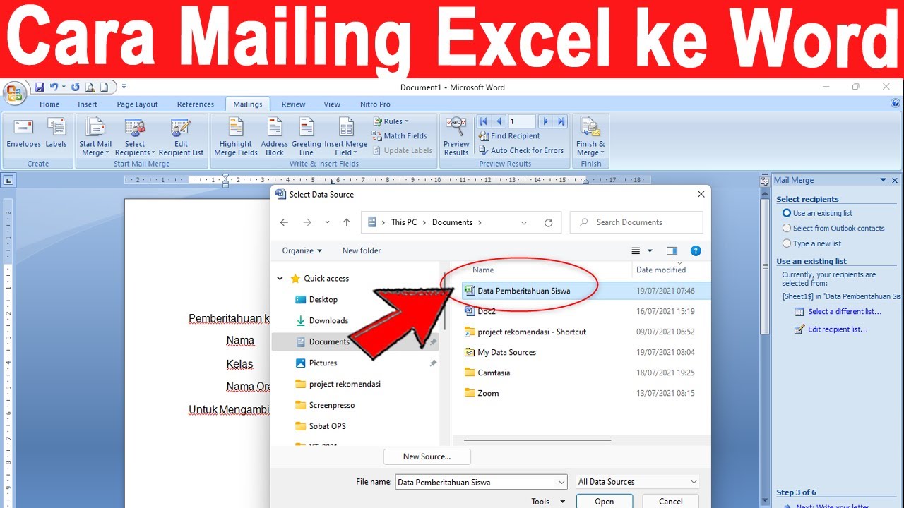 Nggak Ribet! Begini Cara Gampang Mailing Excel ke Word Buat Pemula