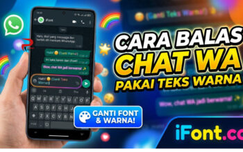 Cara balas chat WA pakai teks warna ifont.co